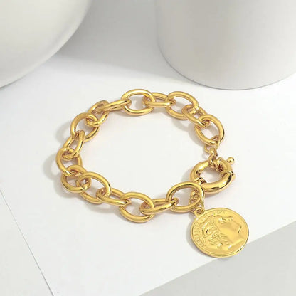 2020 New Gold Color Charm Chain Wrist Jewelry Bracelets for Women Men Fashion Copper Alloy Bracelets Fashion Hot Sale