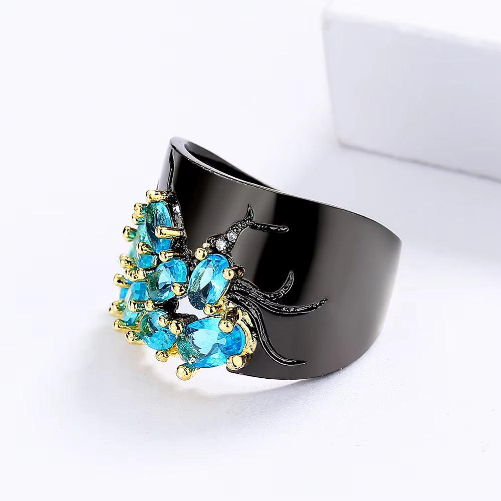 Exquisite Girls Rings Set Green AAAA Zircon Rings Wedding Bridal Jewelry Wedding Party Rings Luxury Women Rings Silver Ring