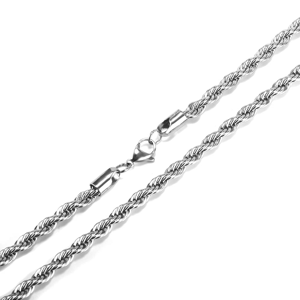 Twist Chain Stainless Steel Long Chain Necklace for Men Women Gold/Silver Color Male Necklace Chain Jewelry Gift Wholesale