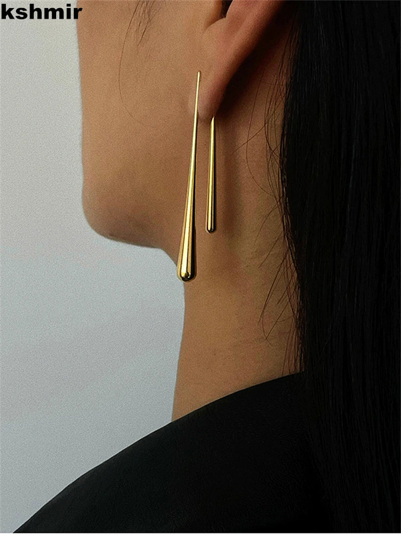 New Simple Design Fashion Irregular Long Earrings a Variety of Wear Method Neutral Earrings Accessories Gift