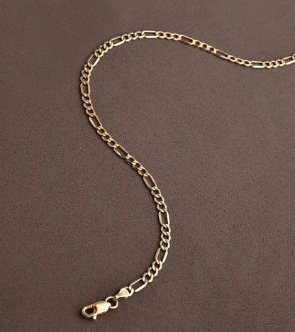 Gold Chain Necklace Collection - 14K Solid Yellow Gold Filled Figaro Chain Necklaces for Women and Men with Different Sizes (2.8Mm, 3.7Mm, 4.7Mm, 5.6Mm)