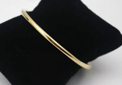 Women Fashion Jewelry Stainless Steel Simple round Bangle Classic Golden Bangle Bracelets