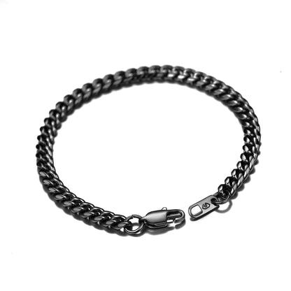 Cuban Link Black 14MM Wide Black Chain Bracelets Punk Mens Women Jewelry Gift, 21" Length