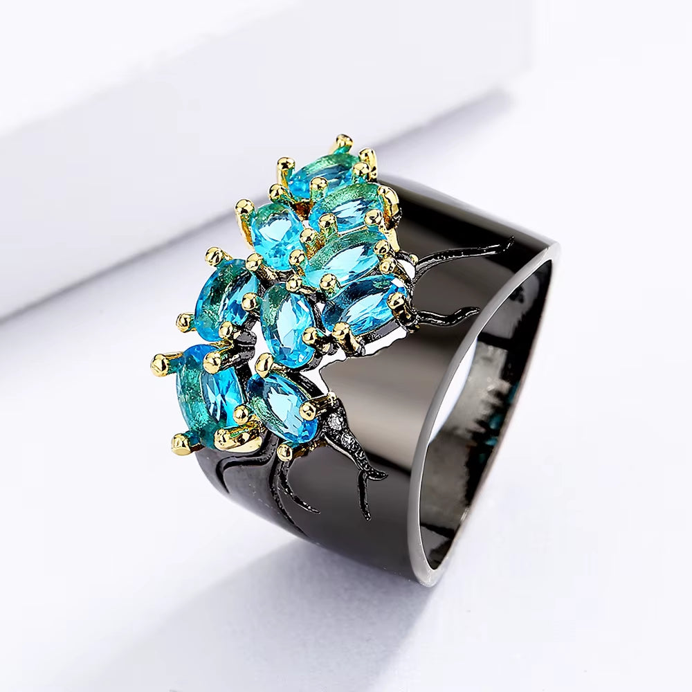 Exquisite Girls Rings Set Green AAAA Zircon Rings Wedding Bridal Jewelry Wedding Party Rings Luxury Women Rings Silver Ring