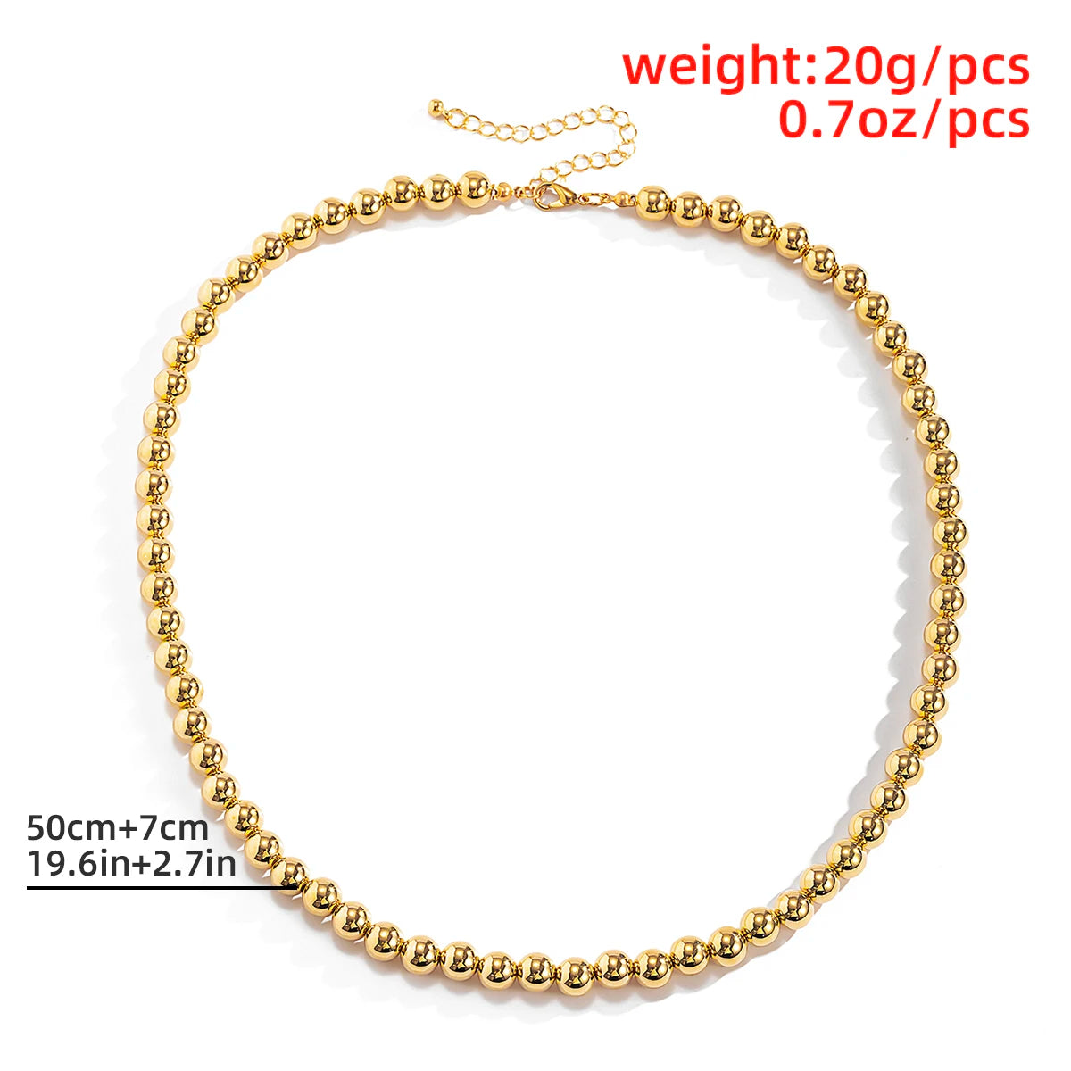 Steampunk Ball Beads Chain Necklace 2021 New Trendy CCB Plastic Choker Necklace 57CM Goth Bead Necklaces Collier Femme Bijoux