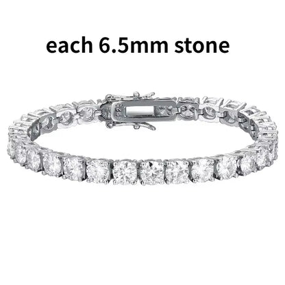 2-6.5Mm Real Moissanite Tennis Bracelet for Women Christmas Gift Platinum Plated 100% 925 Sterling Silver Wedding Jewelry