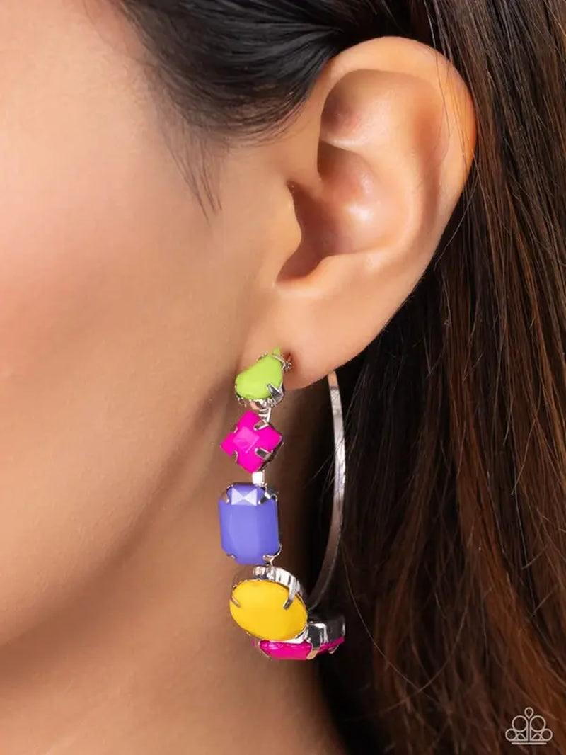 Geometric Gamer - Pink Earring