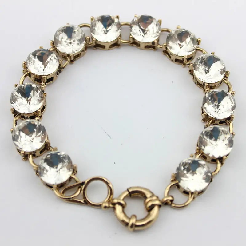 Classic Faceted Crystals Stone Dot Bracelets Women Chic Crystals Stone Bracelets