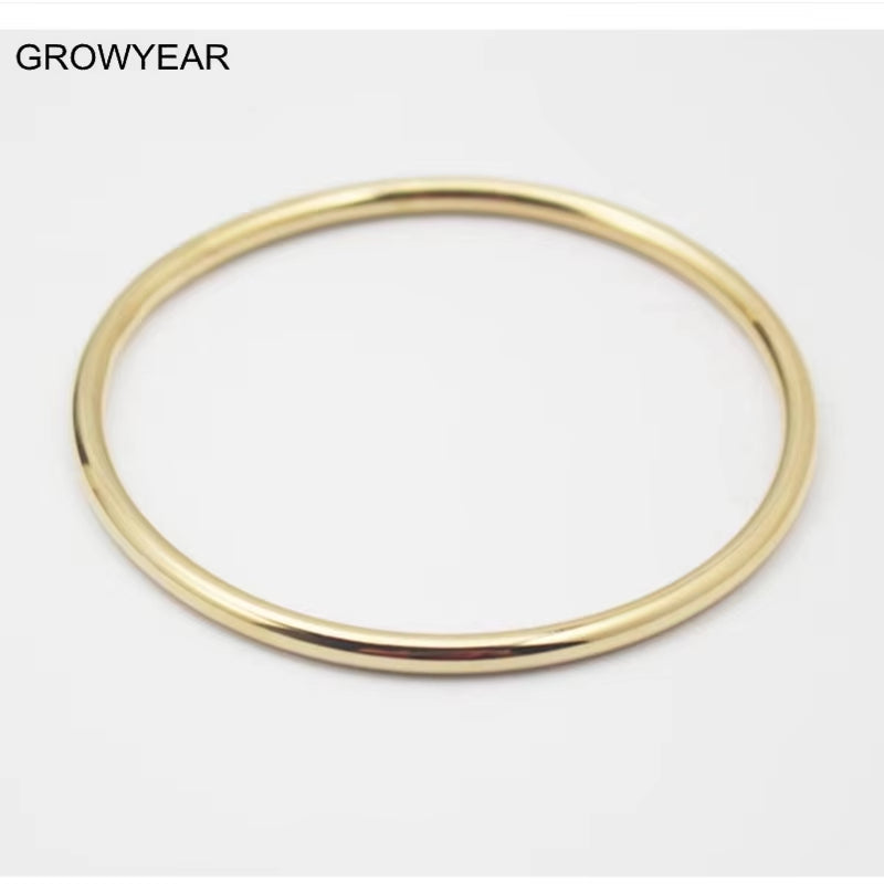 Women Fashion Jewelry Stainless Steel Simple round Bangle Classic Golden Bangle Bracelets