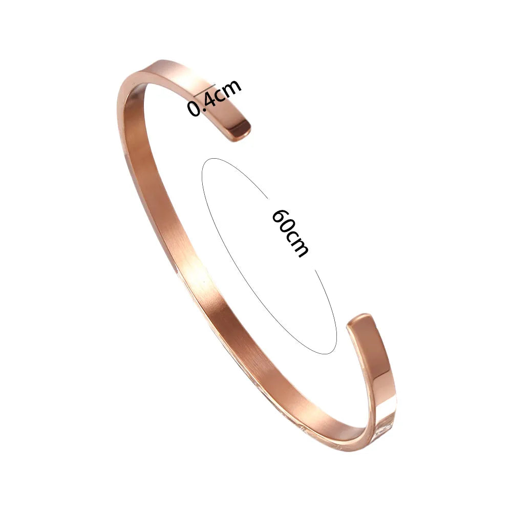 Delicate 4Mm Thin Charm Open Cuff Bangles Stainless Steel Elegant Gold Color Black Rose Gold Men Women Quality Bracelets Gift