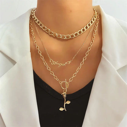 Boho Choker Vintage Lock Coin Pendant Necklaces Trendy Long Chain Femme Multilayer Necklace for Women