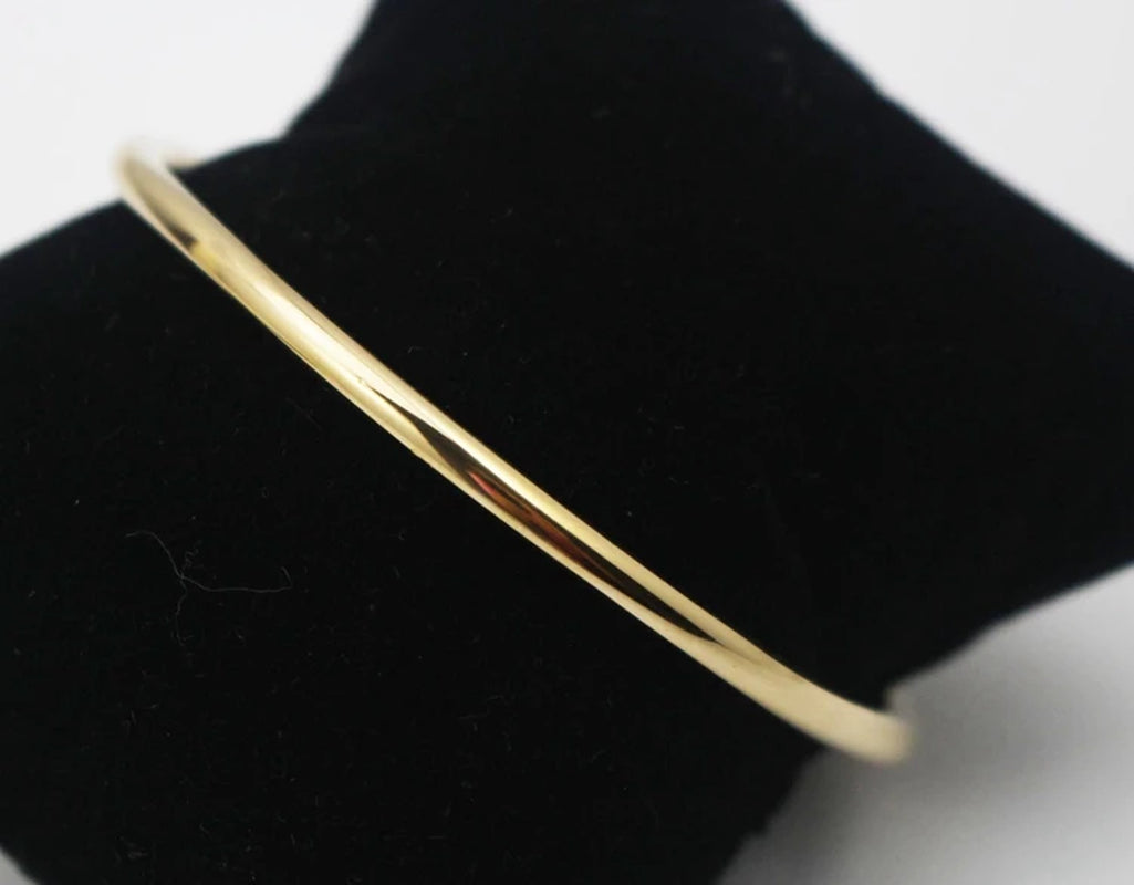 Women Fashion Jewelry Stainless Steel Simple round Bangle Classic Golden Bangle Bracelets