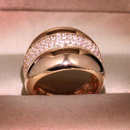 2021 Female S925 Silver Geometric Finger Ring Unique Style Rose Gold Engagement Finger Vintage Wedding Gift Jewelry for Women