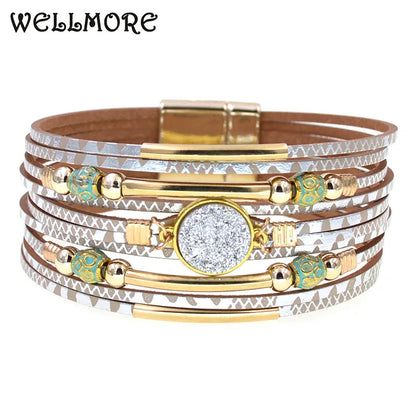 Women Bracelets Bohemia Bracelets Fashion Wrap Bracelet Leather Bracelets for Women Female Jewelry Wholesale