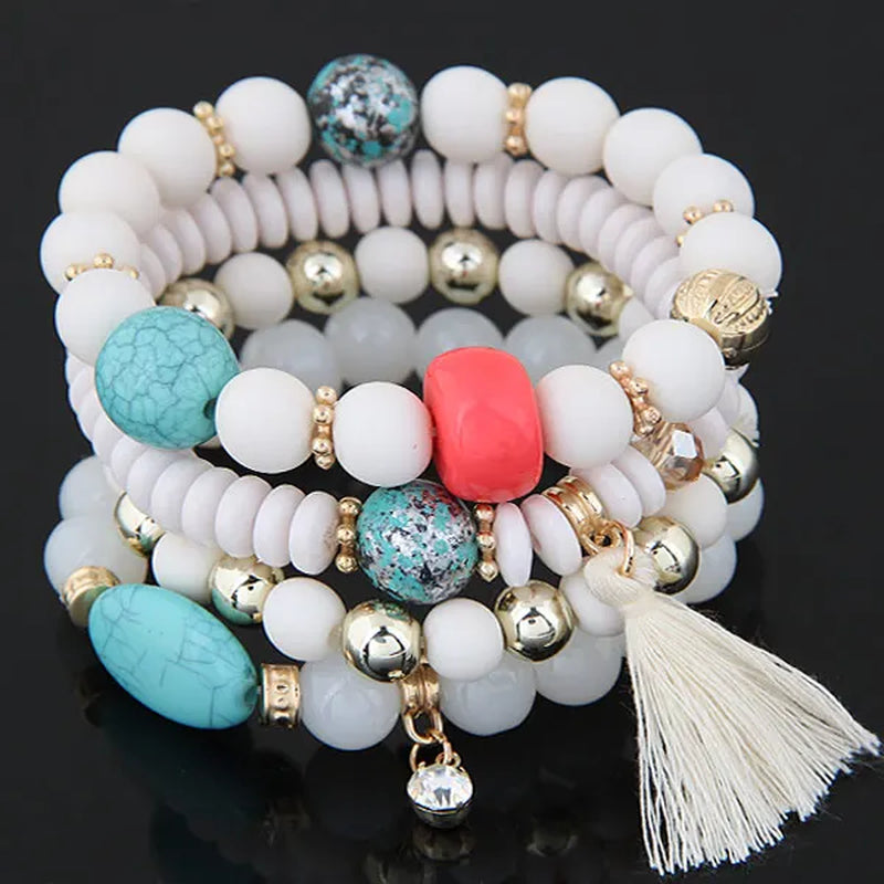 Charm Bracelets for Women Jewelry Rose Flower Multi-Layer Wrap Flower Bracelets & Bangles Vintage Pulseras Mujer Pulseiras Femme