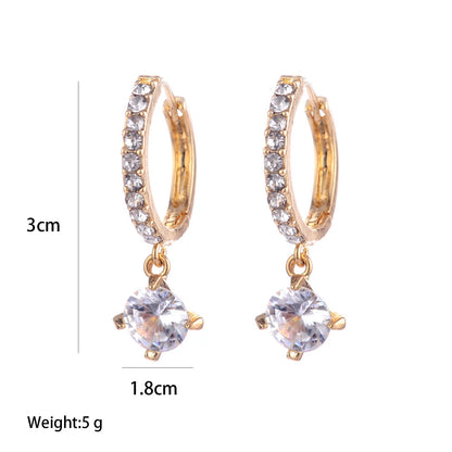 Korean Version Jewelry Valentine'S Day Gift Luxury Full Diamond Earrings Korean Style Jewelry Valentine'S Day Gift Fashion Luxury Full Diamond Earrings