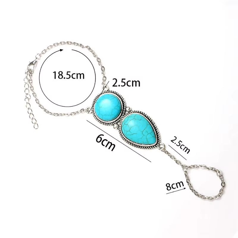 2020 New Bohemian Fashion Jewelry Chain Linked Finger Loop Bracelet Elegant Women'S Wire Hand Harness Ring Bracelet Gift